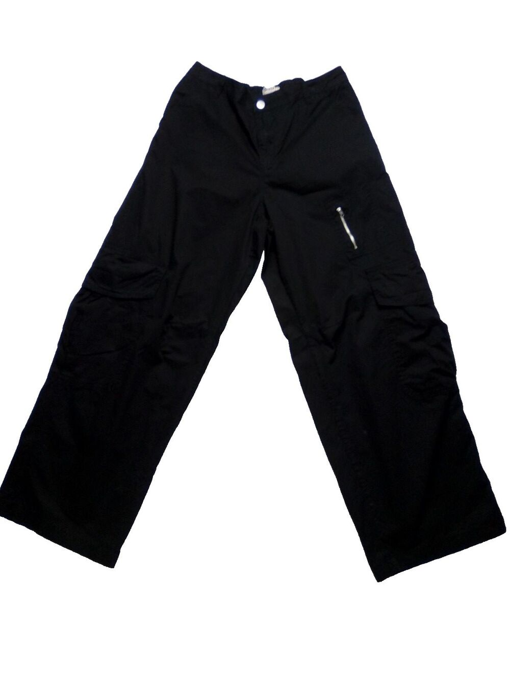 LA Sixty-Six Women's Junior's Gothic Wide Leg Cargo Baggy Y2K  Black Pants  9